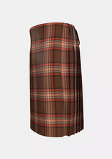 Traditional_County_Down_Tartan_kilt_left_image_with_pleated_design_and_adjustable_buckles_for_men