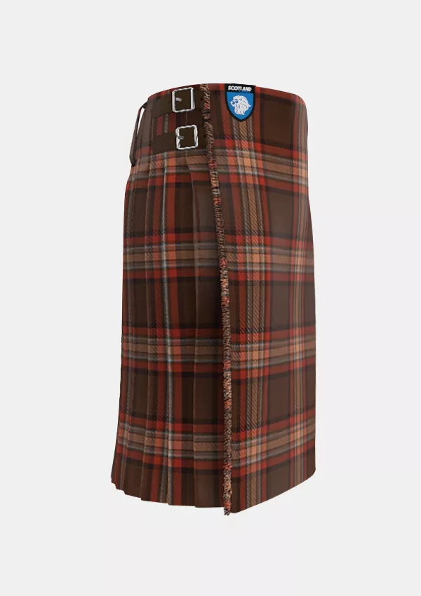 Traditional_County_Down_Tartan_kilt_right_image_with_pleated_design_and_adjustable_buckles_for_men