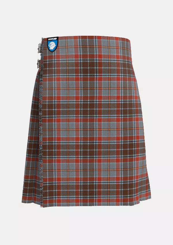 Traditional_County_Leitrim_Tartan_kilt_front_image_with_pleated_design_and_adjustable_buckles_for_men