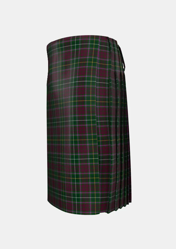 Traditional_Crosby_Tartan_kilt_left_image_with_pleated_design_and_adjustable_buckles_for_men