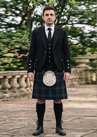 Traditional_Cunningham_Hunting_Tartan_1972_Kilt_and_Argyle_Jacket_Kilt_Outfit_front_image