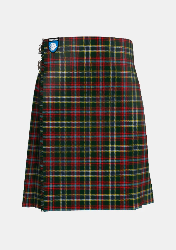 Traditional_Currie_of_Arran_Tartan_kilt_499_front_image_with_pleated_design_and_adjustable_buckles_for_men