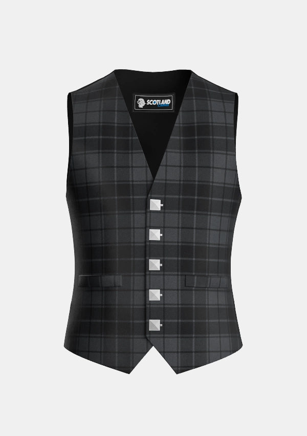 Traditional_Dark_Grey_Highlander_Tartan_Waistcoat_front_image