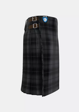 Traditional_Dark_Grey_Highlander_Tartan_kilt_right_image_with_pleated_design_and_adjustable_buckles_for_men