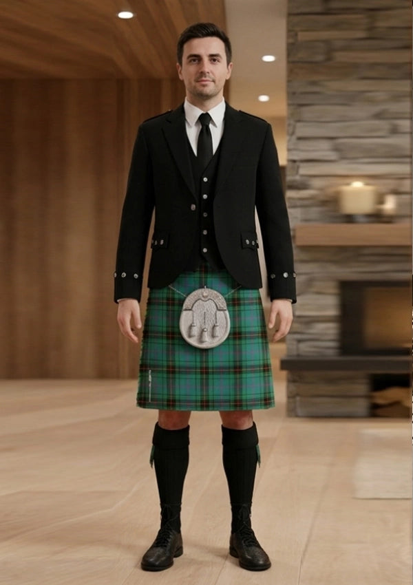 Traditional_Davidson_tartan_Kilt_and_Argyle_Jacket_Kilt_Outfit_front_image