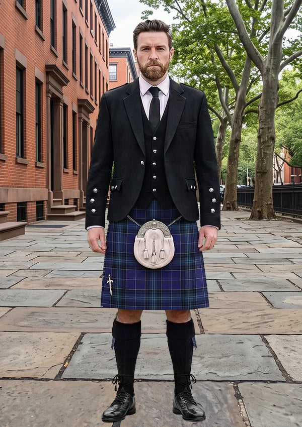 Traditional_Dickson_Tartan_7857_Kilt_and_Argyle_Jacket_Kilt_Outfit_front_image