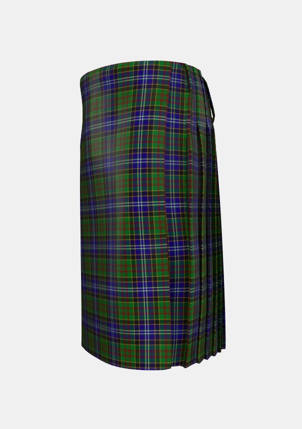 Traditional_Drennan_Tartan_4710_kilt_left_image_with_pleated_design_and_adjustable_buckles_for_men
