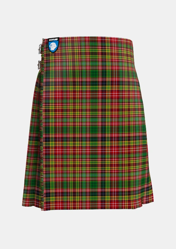 Traditional_Drummond_of_Strathallan_or_Ogilvy_Tartan_671_kilt_front_image_with_pleated_design_and_adjustable_buckles_for_men