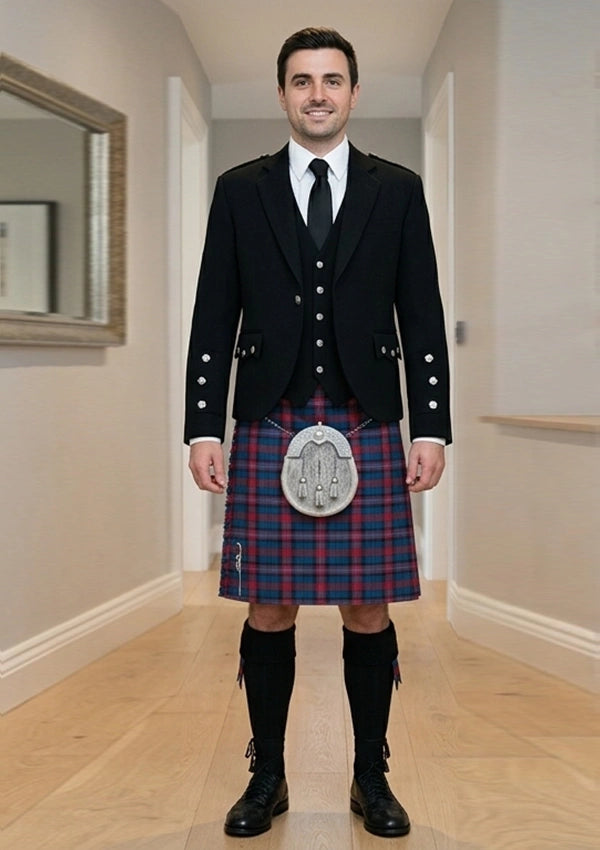 Traditional_Evans_tartan_5732_Kilt_and_Argyle_Jacket_Kilt_Outfit_front_image