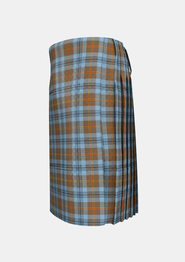 Traditional_Falkirk_Tartan_kilt_2347_left_image_with_pleated_design_and_adjustable_buckles_for_men