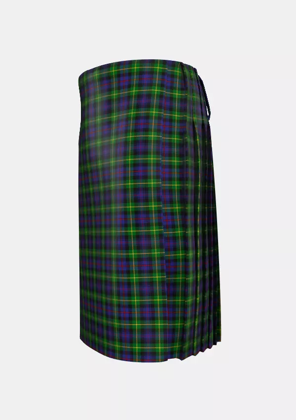 Traditional_Farquharson_Tartan_1352_kilt_left_image_with_pleated_design_and_adjustable_buckles_for_men