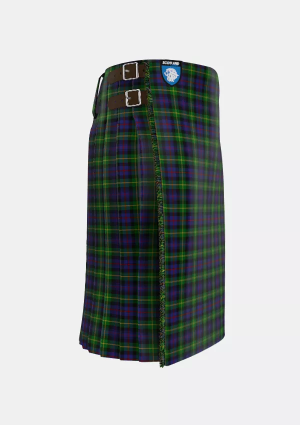Traditional_Farquharson_Tartan_1352_kilt_right_image_with_pleated_design_and_adjustable_buckles_for_men