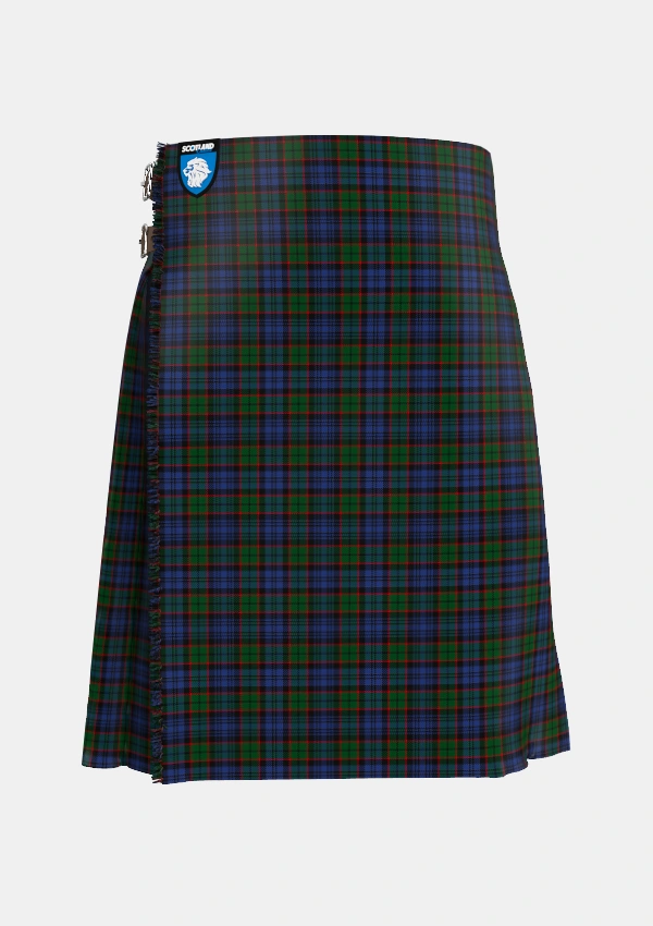 Traditional_Fletcher_3_Tartan_224_kilt_front_image_with_pleated_design_and_adjustable_buckles_for_men