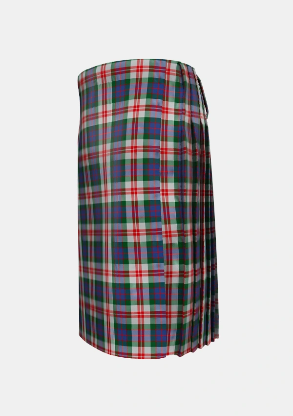 Traditional_Fraser_Red_Dress_Tartan_1427_kilt_left_image_with_pleated_design_and_adjustable_buckles_for_men