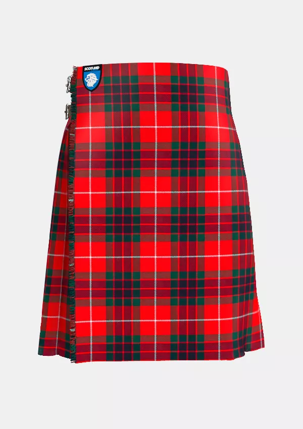 Traditional_Fraser_Red_Modern_Tartan_kilt_front_image_with_pleated_design_and_adjustable_buckles_for_men