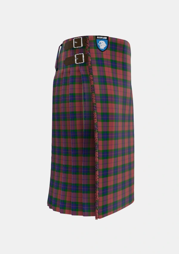 Traditional_Fraser_of_Boblainy_Hugh_Tartan_2528_kilt_right_image_with_pleated_design_and_adjustable_buckles_for_men