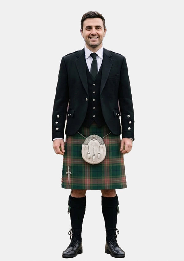 Traditional_Gallagher_Ancient_Tartan_4053_Kilt_and_Argyle_Jacket_Kilt_Outfits_front_image
