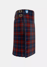 Traditional_Galway_County_Crest_Range_Tartan_3085_kilt_right_image_with_pleated_design_and_adjustable_buckles_for_men