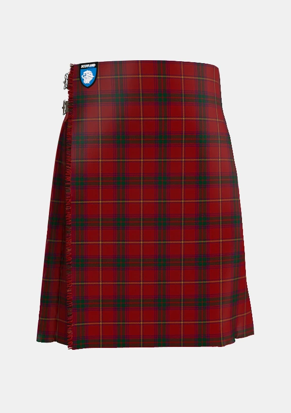 Traditional_Galway__County_Tartan_kilt_2254_front_image_with_pleated_design_and_adjustable_buckles_for_men