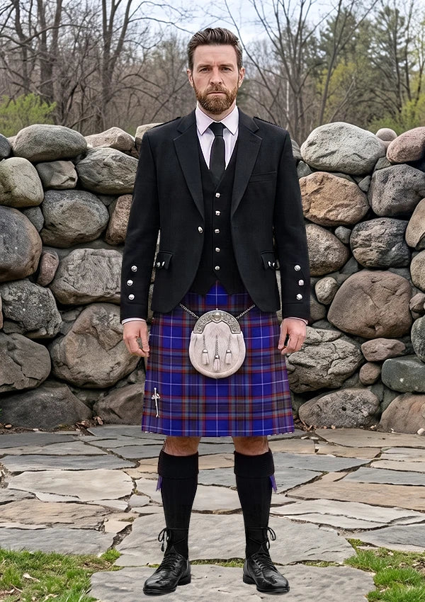 Traditional_Gemmell_of_Dumfries_Galloway_Tartan_Kilt_and_Argyle_Jacket_Kilt_Outfit_front_image