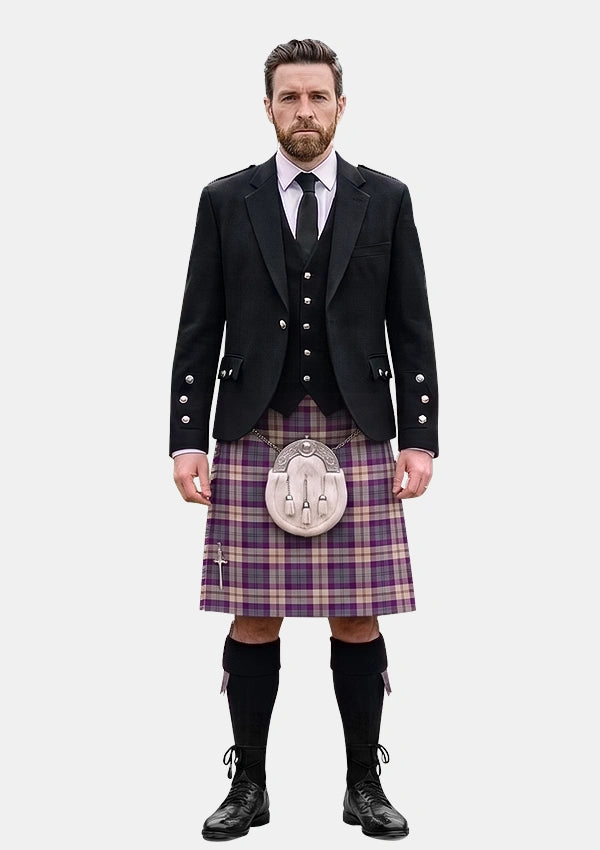 Traditional_Gigha_Lilac_Tartan_7582_Kilt_and_Argyle_Jacket_Kilt_Outfits_front_image