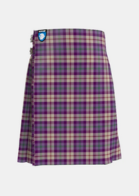 Traditional_Gigha_Lilac_Tartan_kilt_7582_front_image_with_pleated_design_and_adjustable_buckles_for_men
