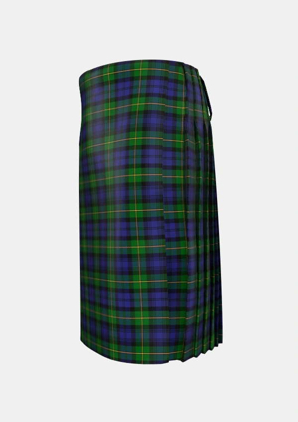 Traditional_Gordon_2_Tartan_223_kilt_left_image_with_pleated_design_and_adjustable_buckles_for_men