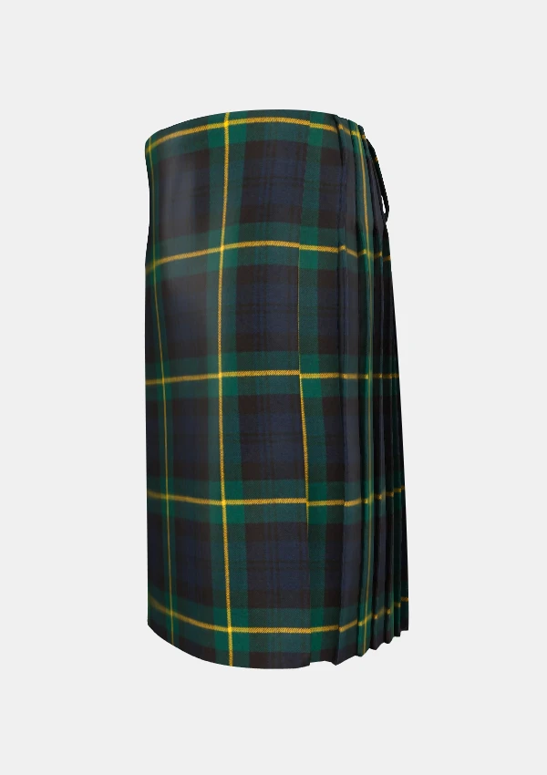 Traditional_Gordon_Tartan_kilt_left_image_with_pleated_design_and_adjustable_buckles_for_men