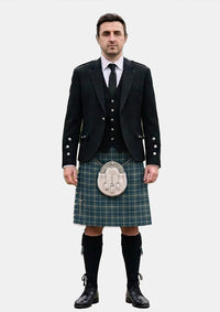 Traditional_Gorman_Blue_Tartan_10390_Kilt_and_Argyle_Jacket_Kilt_Outfits_front_image