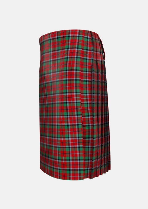 Traditional_Graham_Red_Tartan_5090_kilt_left_image_with_pleated_design_and_adjustable_buckles_for_men