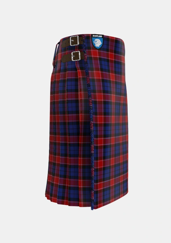 Traditional_Graham_of_Menteith_Red_Tartan_1053_kilt_right_image_with_pleated_design_and_adjustable_buckles_for_men