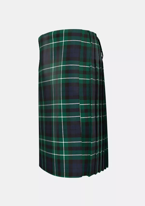 Traditional_Graham_of_Montrose_Modern_Tartan_kilt_left_image_with_pleated_design_and_adjustable_buckles_for_men