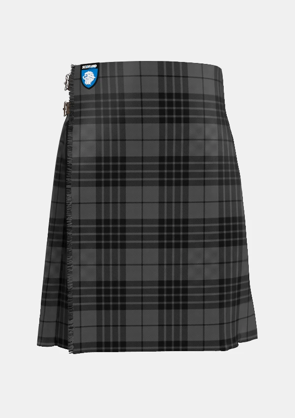 Traditional_Grey_Spirit_tartan_front_image_with_pleated_design_and_adjustable_buckles_for_men