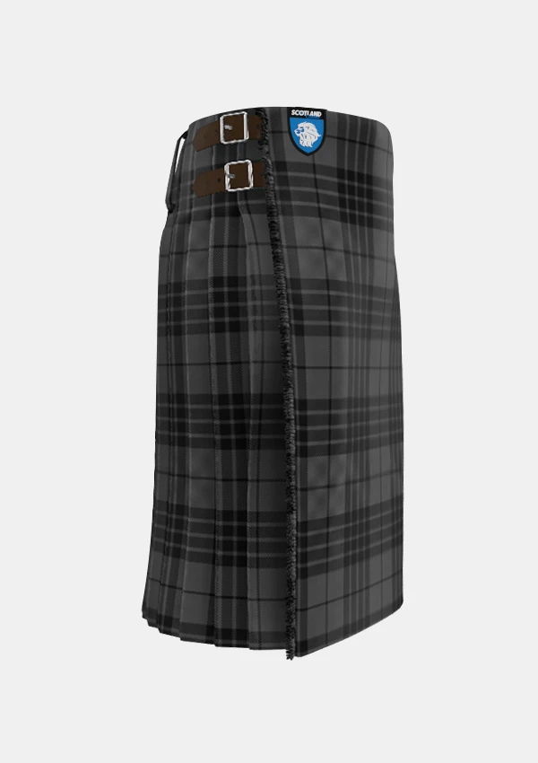Traditional_Grey_Spirit_tartan_right_image_with_pleated_design_and_adjustable_buckles_for_men