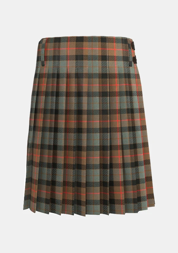 Traditional_Gunn_Weathered_Tartan_kilt_back_image_with_pleated_design_and_adjustable_buckles_for_men