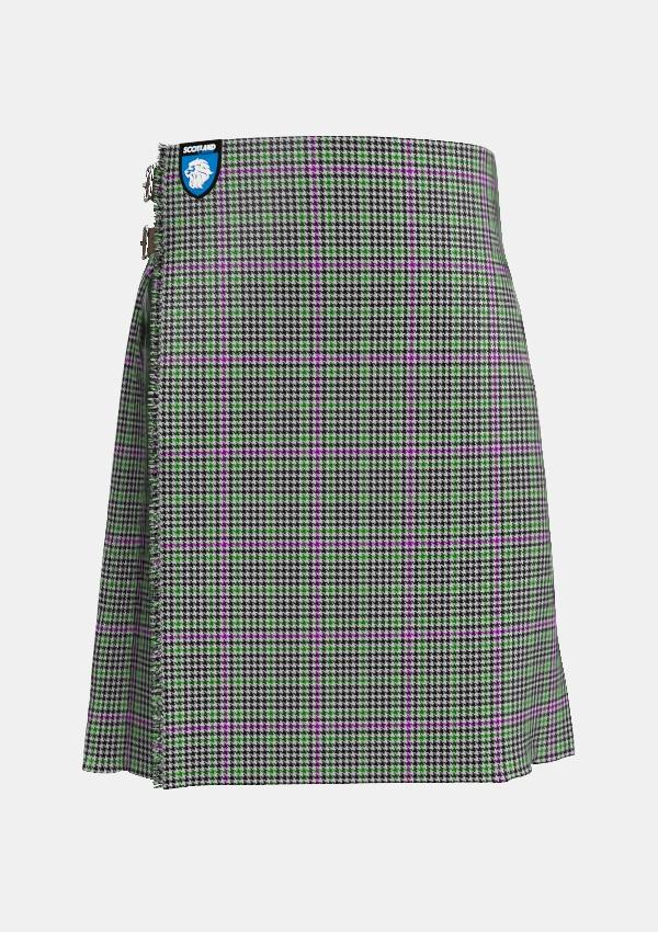 Traditional_Halliday_Tartan_kilt_7552_front_image_with_pleated_design_and_adjustable_buckles_for_men