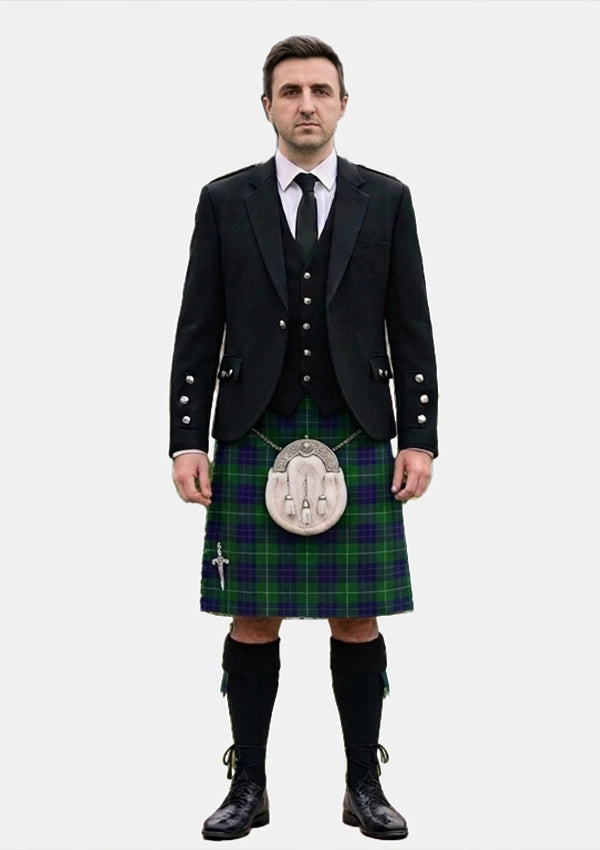 Traditional_Hamilton_Green_Hunting_Tartan_139_Kilt_and_Argyle_Jacket_Kilt_Outfits_front_image