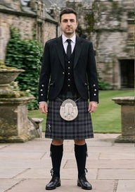 Traditional_Hamilton_Grey_Tartan_Kilt_and_Argyle_Jacket_Kilt_Outfit_front_image