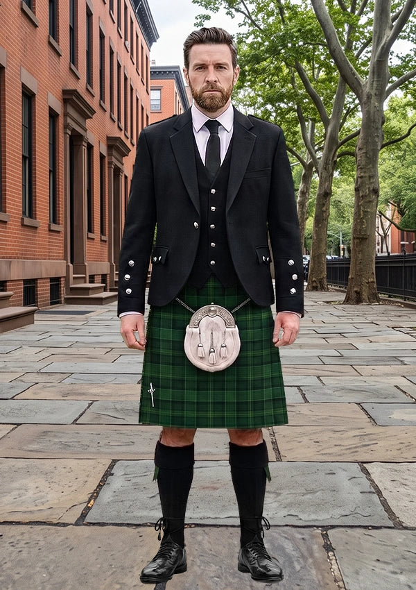 Traditional_Hanly_Tartan_10027_Kilt_and_Argyle_Jacket_Kilt_Outfit_front_image