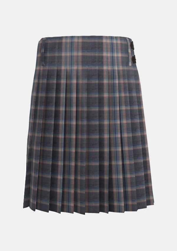 Traditional_Harris_Mist_tartan_back_image_with_pleated_design_and_adjustable_buckles_for_men