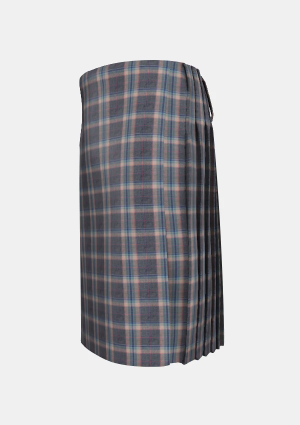 Traditional_Harris_Mist_tartan_left_image_with_pleated_design_and_adjustable_buckles_for_men
