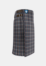 Traditional_Harris_Mist_tartan_right_image_with_pleated_design_and_adjustable_buckles_for_men