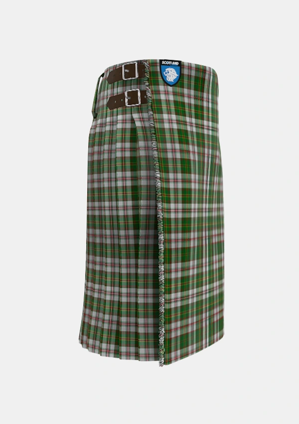 Traditional_Hay_White_Dress_Tartan_1556_kilt_right_image_with_pleated_design_and_adjustable_buckles_for_men