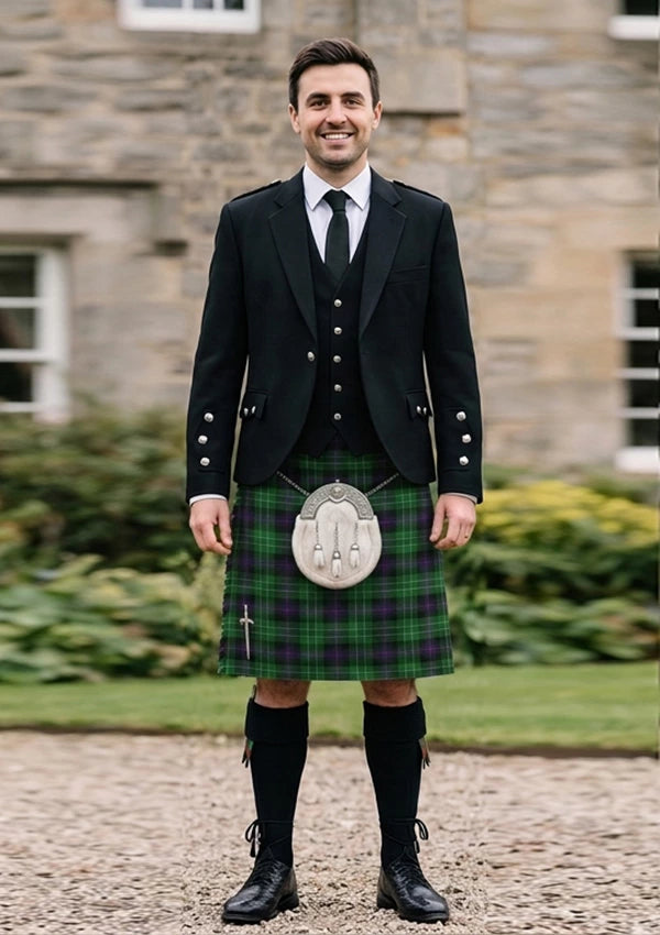 Traditional_Hibernian_Football_Club_2559_Kilt_and_Argyle_Jacket_Kilt_Outfit_front_image