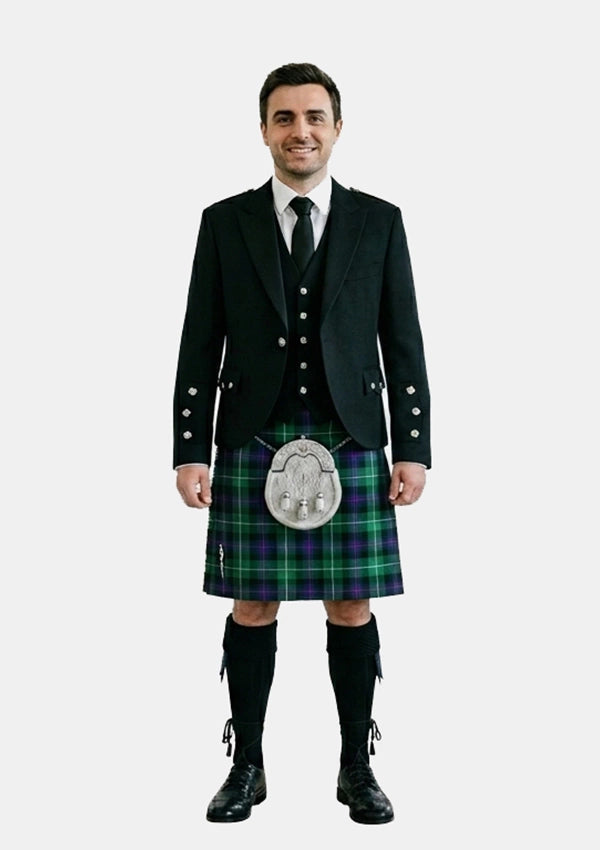 Traditional_Hibs_tartan_Kilt_and_Argyle_Jacket_Kilt_Outfits_front_image