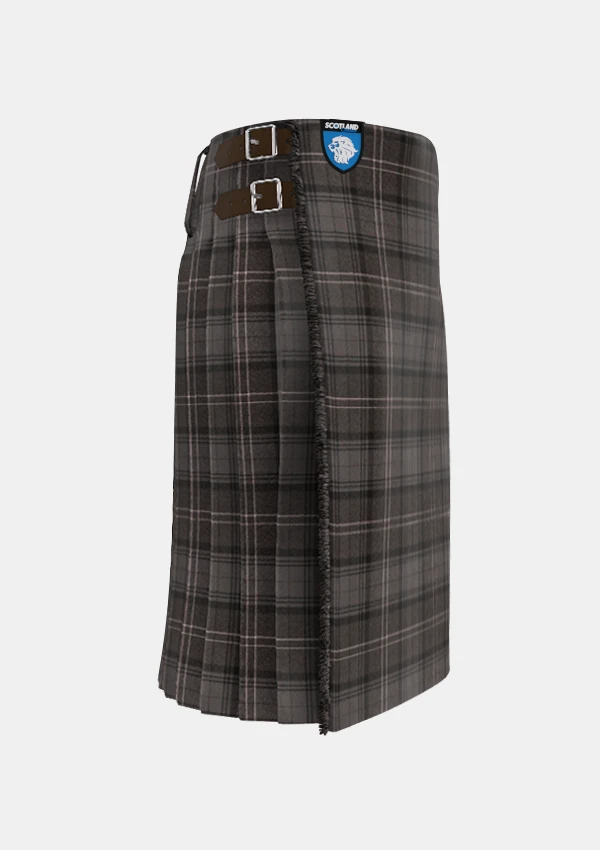 Traditional_Highland_Granite_tartan_right_image_with_pleated_design_and_adjustable_buckles_for_men