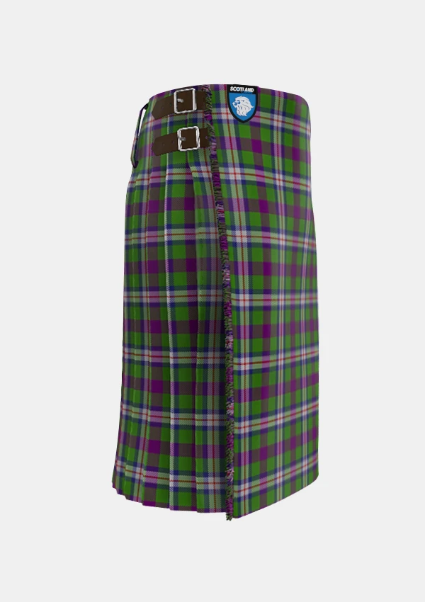 Traditional_Hobbs_Tartan_kilt_13241_right_image_with_pleated_design_and_adjustable_buckles_for_men