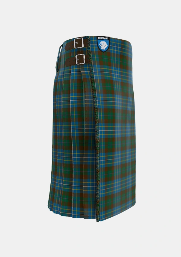 Traditional_Hughes_Interconnection_Int_Tartan_6037_kilt_right_image_with_pleated_design_and_adjustable_buckles_for_men