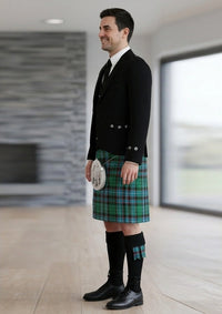 Traditional_Hunter_tartan_Kilt_and_Argyle_Jacket_Kilt_Outfit_left_image