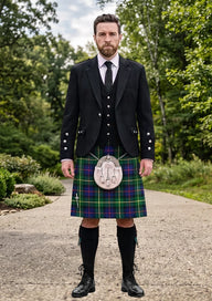 Traditional_Irving_of_Bonshaw_Tower_Tartan_Kilt_and_Argyle_Jacket_Kilt_Outfit_front_image